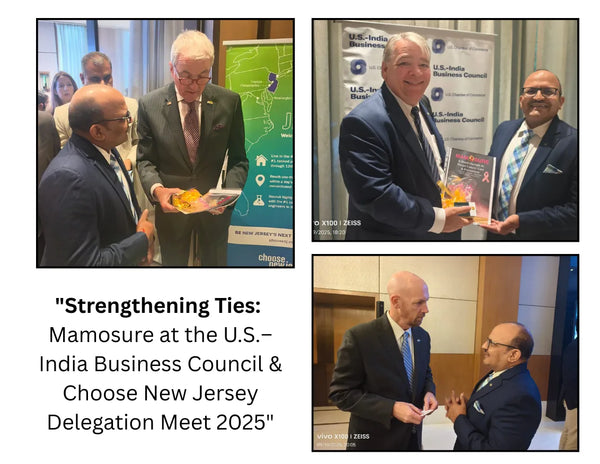 Mamosure leadership meeting with Governor Phil Murphy at the US-India Business Council event showcasing phyto-therapeutic breast wellness innovation