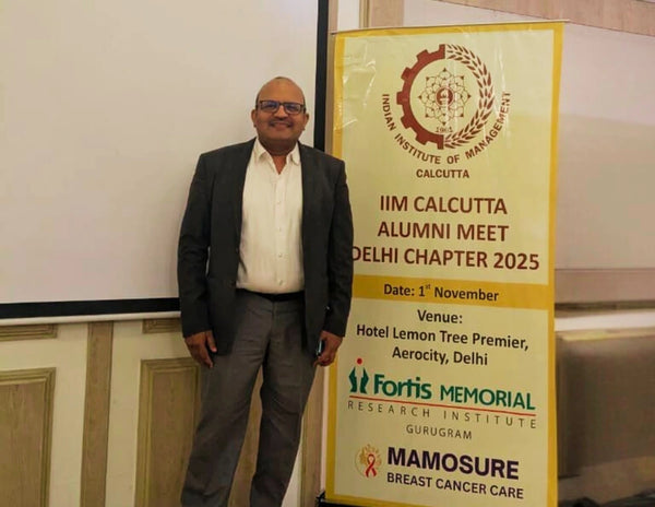 Shashvi Biotech team at the IIM Calcutta Alumni Meet 2025 representing Mamosure breast health innovation